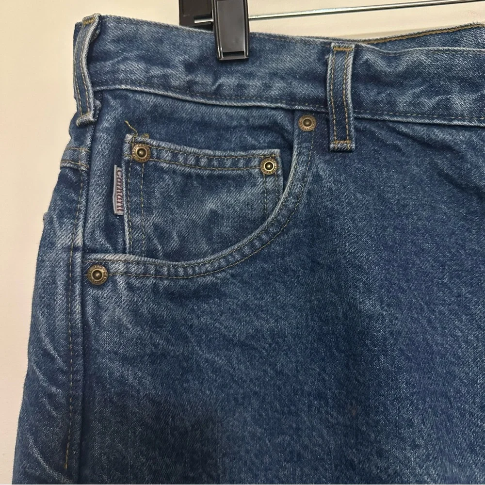 Carhartt‎ Flannel Lined Blue Jeans Mens 38x30 Regular Fit Blue Plaid Lining